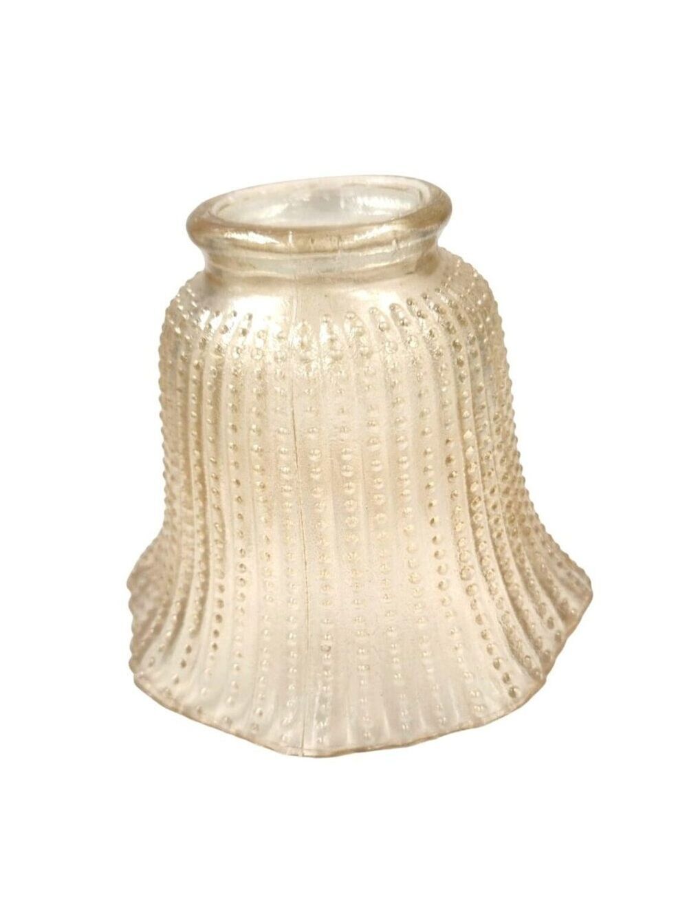 Vintage Iridescent Beaded Ribbed Glass Lamp Shade Sconce Chandelier 4.5 Inch